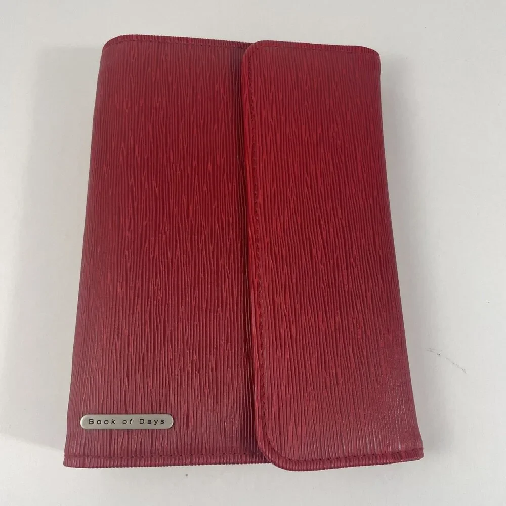 Book of Days Red Bi-fold Binder Personal Compact Planner, 6 rings